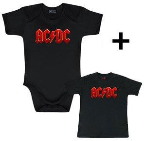 Juego de regalo con body de AC/DC Logo Colour y camiseta para bebé de AC/DC Logo Colour