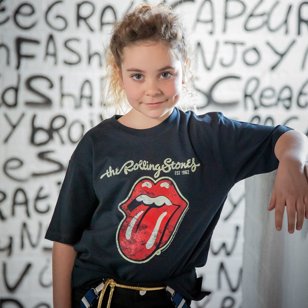 T-Shirt Rolling Stones New Tongue para niños fotoshoot