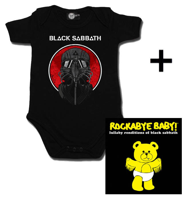 Juego de regalo con body de Black Sabbath y CD Rock Baby Lullaby de Black Sabbath