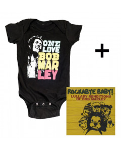 Juego de regalo con body de Bob Marley Smile y CD Rock Baby Lullaby de Bob Marley