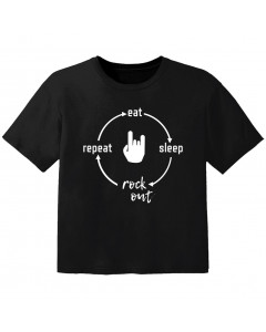 Camiseta Rock para niños eat sleep Rock out